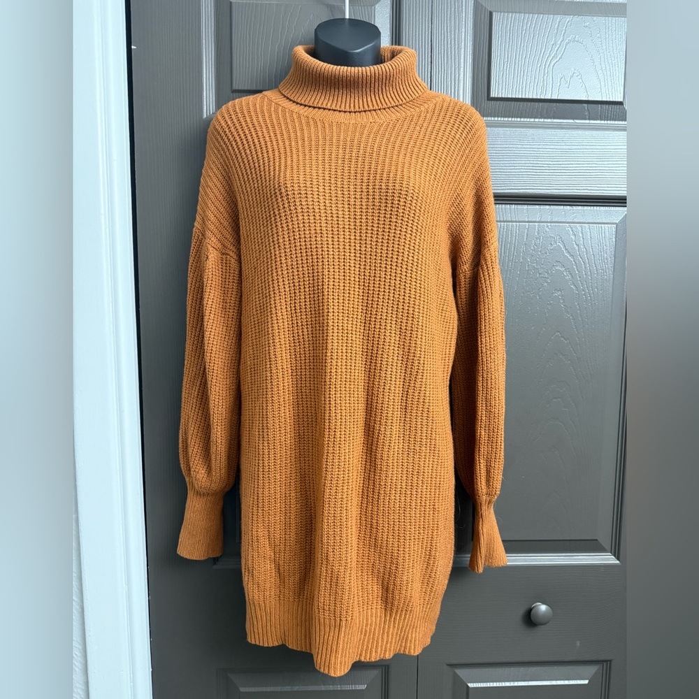 Cozy Burnt Orange Knit Sweater Dress “Velma”